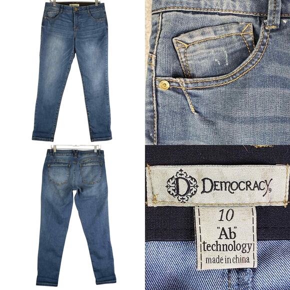 Democracy Jeans Ab Technology Women’s Skinny Size 10 Stretch High Rise - Picture 1 of 10